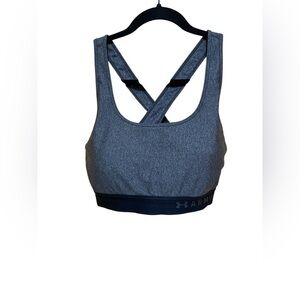 Under Armour Gray with Black Band XL Padded Sports Workout Bra.